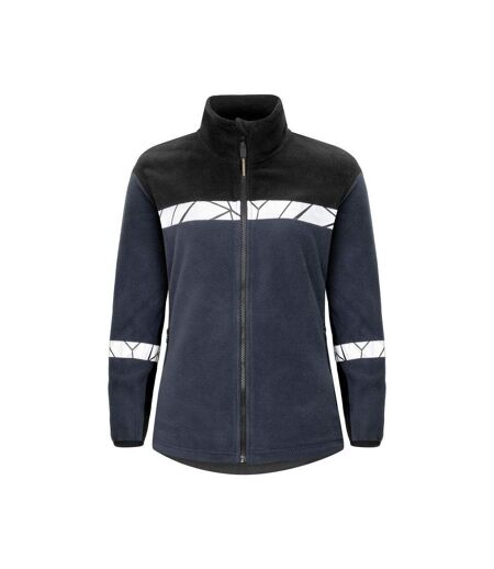 Womens/ladies Progression Full Zip Fleece Jacket Navy Black Projob