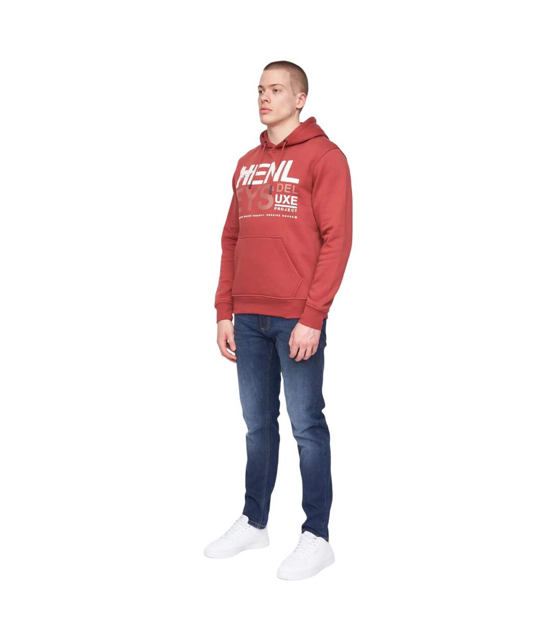 Sweat à capuche classhen homme rouge foncé Henleys-3