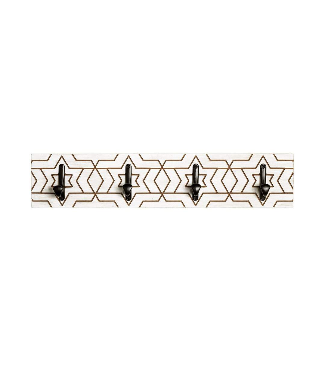 Patère Murale Design Fraisé 60cm Blanc & Noir-2
