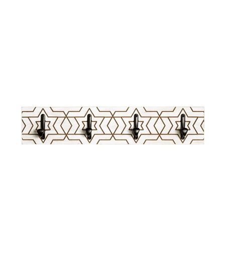 Patère Murale Design Fraisé 60cm Blanc & Noir