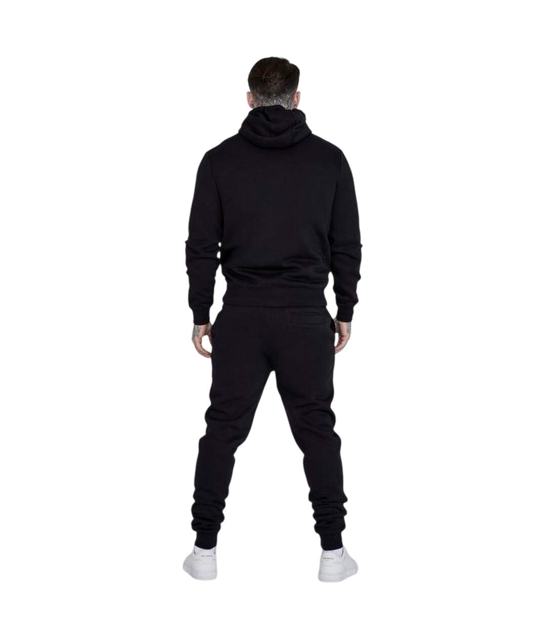 Mens Essential Full Zip Hoodie Black SikSilk-3