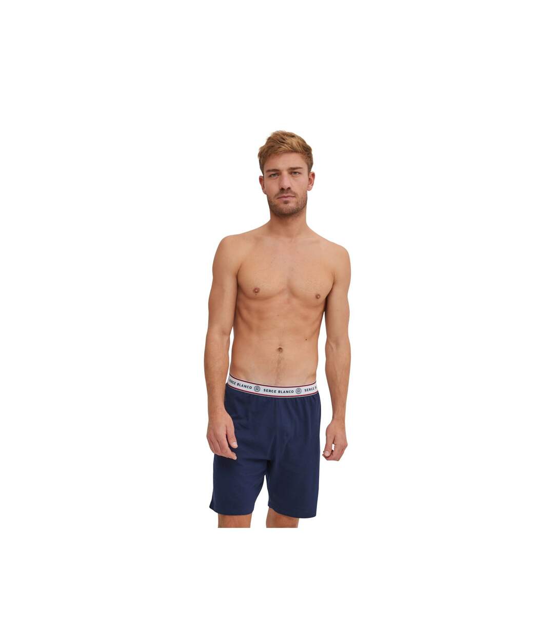 Ensemble Pyjama court Tshirt col rond homme en coton Serge Blanco-3