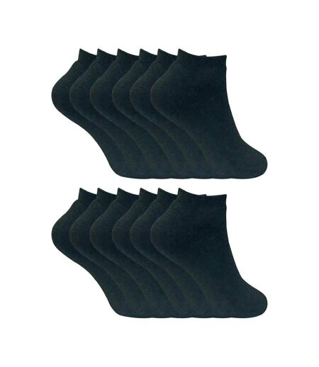 12 Pairs Ladies Cushioned Low Cut Ankle Thermal Trainer Socks