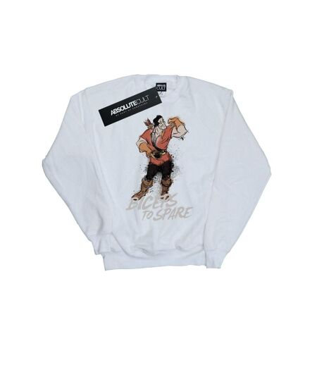 Disney Sweatshirt Womens/Ladies Beauty And The Beast Gaston Biceps To Spare (Blanc) - UTBI48494