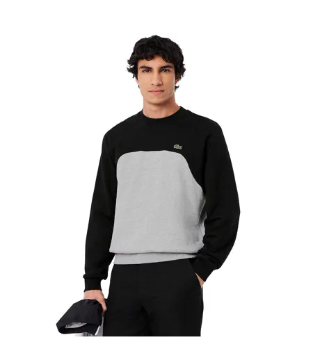 Sweat Motif/style Blocs De Couleurs Homme Gris Noir Lacoste