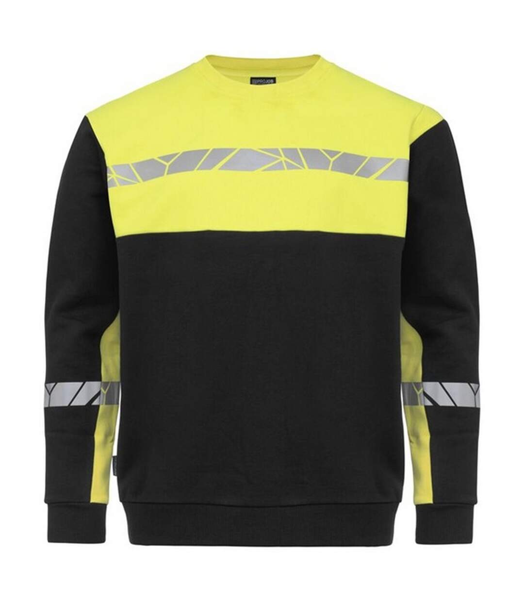 Mens Progression Hi-vis Sweatshirt Black Yellow Projob-1