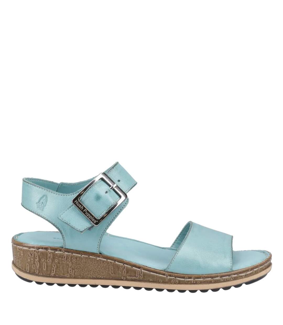 Womens/ladies Ellie Leather Sandals Aqua Hush Puppies-4