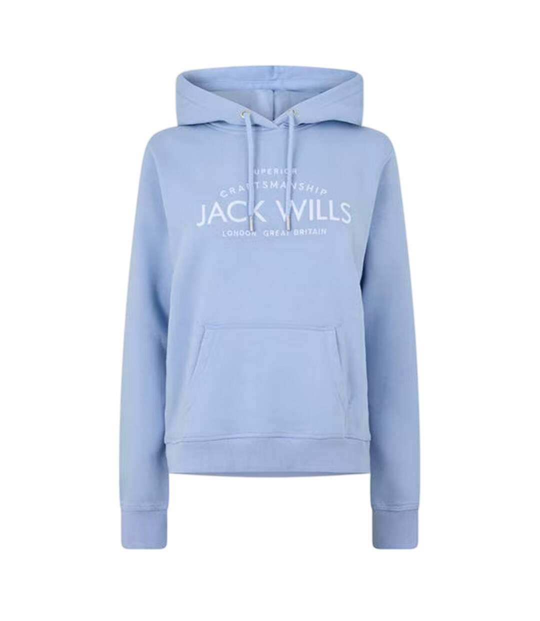 Womens/ladies Graphic Logo Hoodie Soft Blue Jack Wills-2