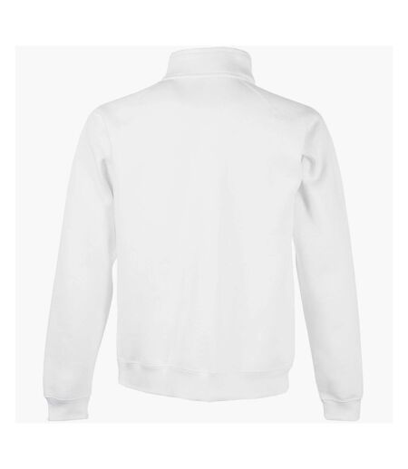 Fruit Of The Loom Mens Zip Neck Sweatshirt Top (White)