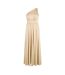 Robe Longue 1 Épaule Mariage Femme Beige Doré Biba-2