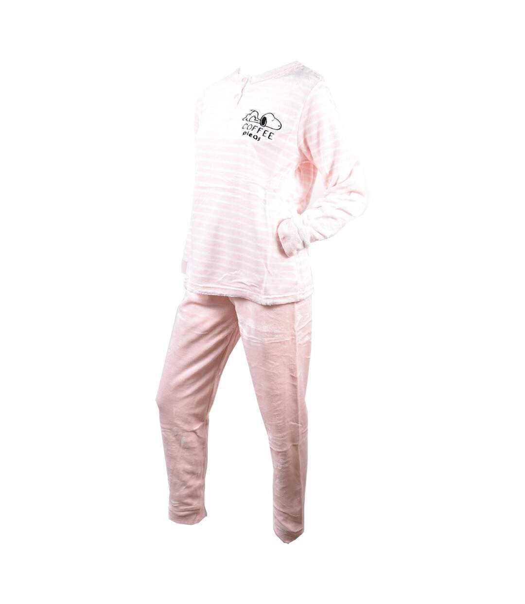 Pyjama Femme Long SWEET SECRET Q1578 POLAIRE ROSE-2