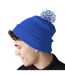 Unisex adult beanie bright royal blue/white Beechfield-3