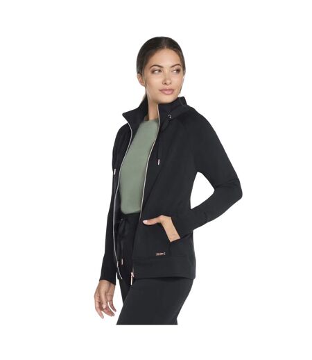 Womens/ladies skechluxe elevate hooded jacket black Skechers