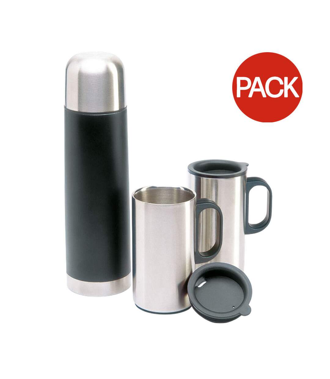 Set de flasque et tasse isoset taille unique noir MidOcean-1