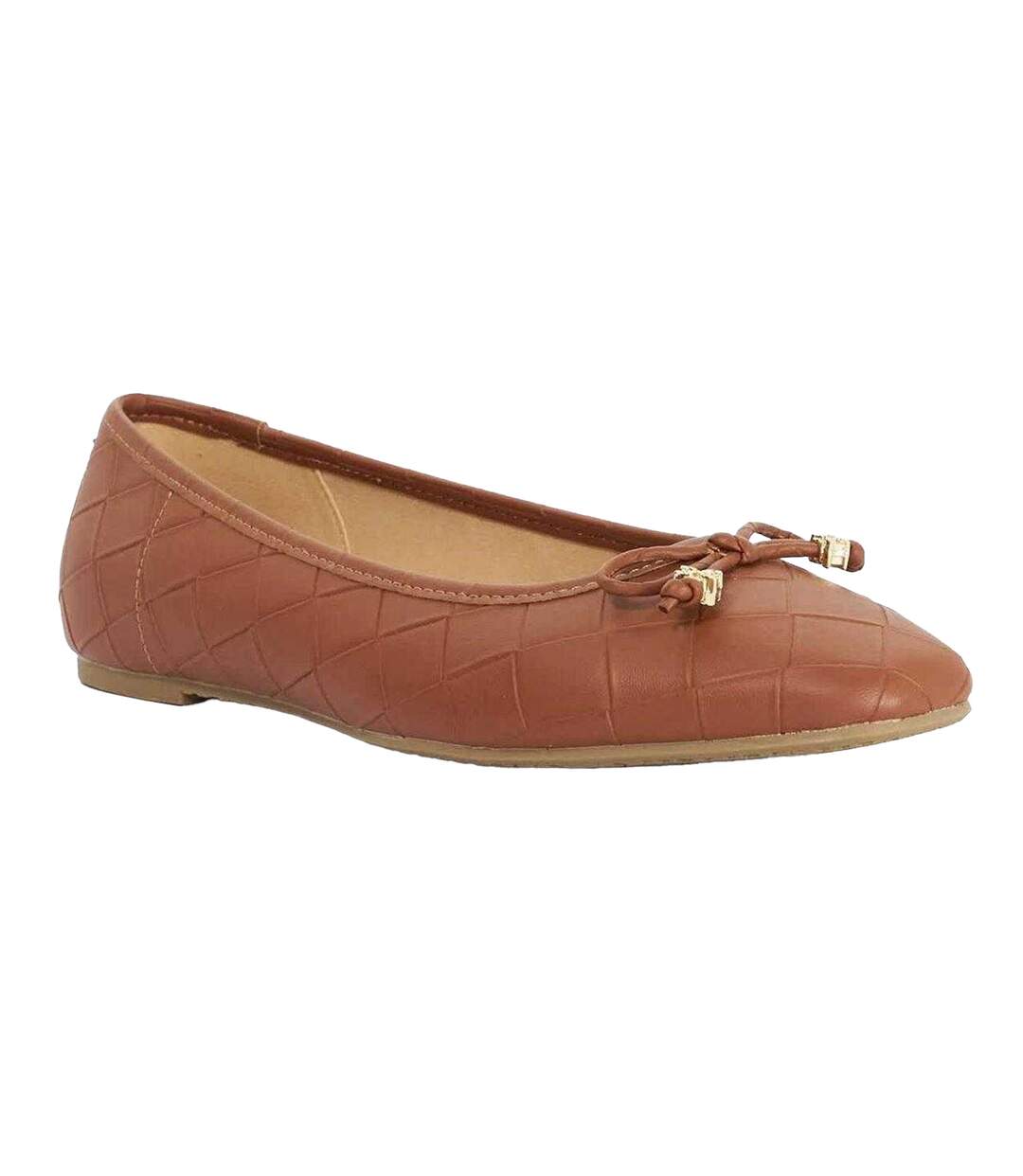 Womens/ladies Hampers Ballet Flats Tan Dune London-4