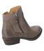 Hush Puppies Womens/Ladies Leather Isla Zip Up Ankle Boot (Khaki) - UTFS6634