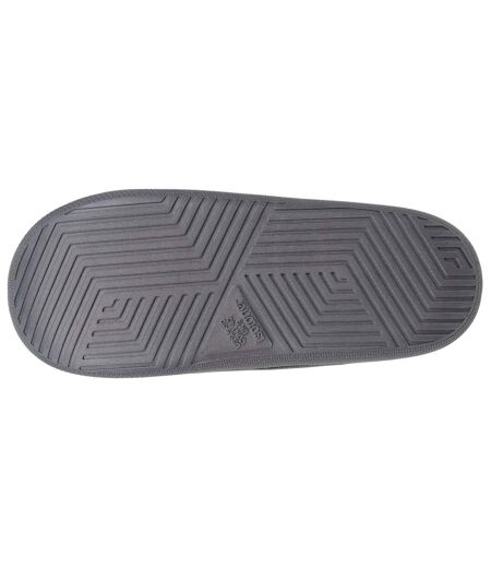 Isotoner Chaussons Mules homme velours ultra doux, semelle bloup xtra souple amortissante
