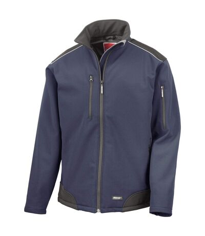 Veste Softshell Adulte Bleu Marine Noir WORK-GUARD By Result