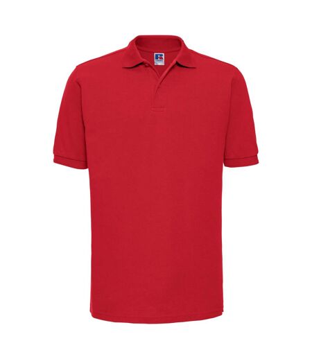 Russell Mens Ripple Collar & Cuff Short Sleeve Polo Shirt (Bright Red) - UTBC572