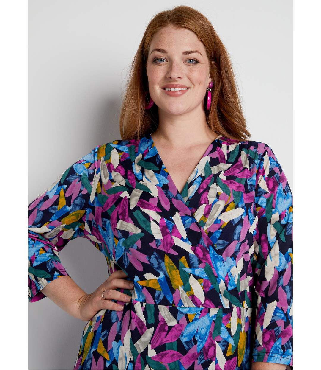 Robe courte cache-coeur imprimée-2
