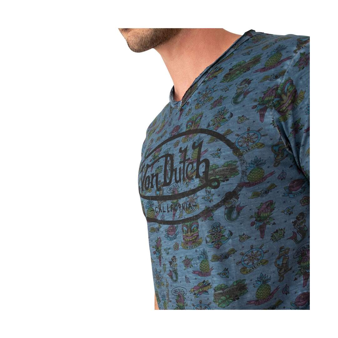 T-Shirt col en V homme en coton Ron Vondutch-2