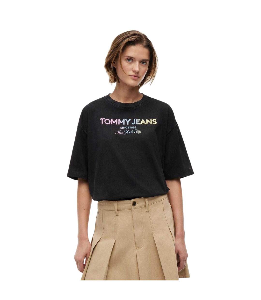 T-shirt Motif/style Logo Dégradé Femme Noir Tommy Jeans-4