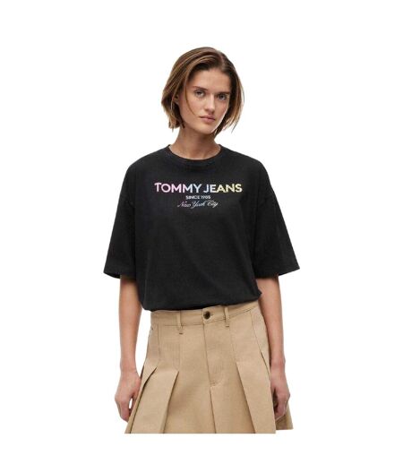 T-shirt Motif/style Logo Dégradé Femme Noir Tommy Jeans