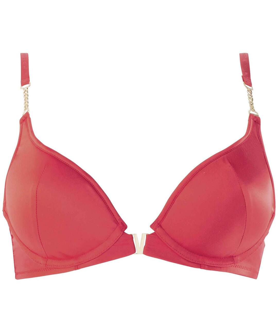 Soutien-gorge ampliforme coque moulée rouge Ava satin