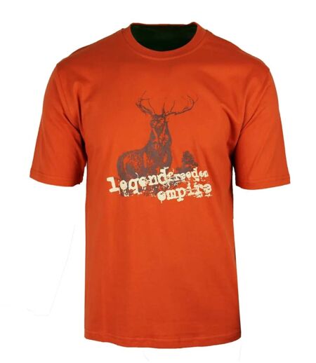 Tee-shirt Chasse Orange Ledertys LY0599O avec Motif Cerf