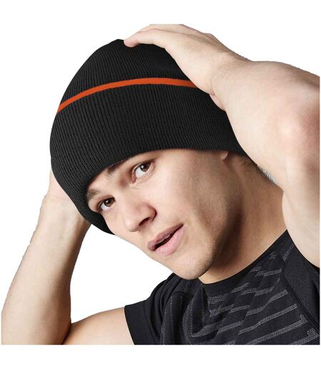 Bonnet adulte unisexe noir/orange Beechfield