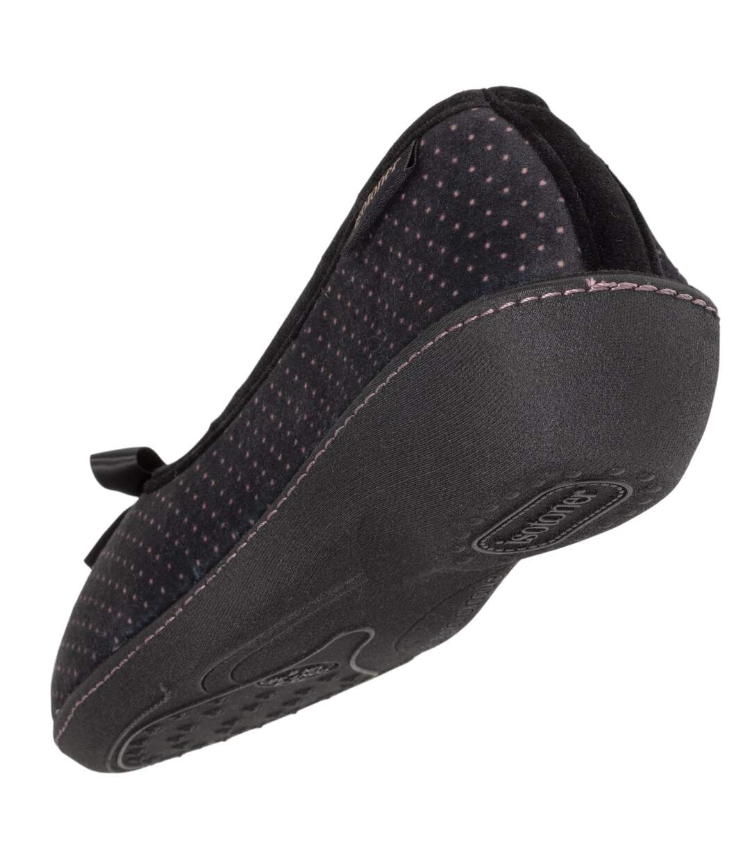 Isotoner Chaussons Ballerines femme ultra doux, ultra confort talon de 3,8 cm-5