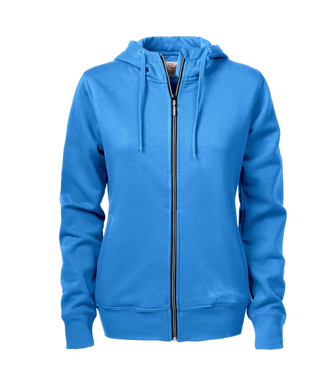 Womens/ladies Overhead Full Zip Hoodie Ocean Blue Printer-1