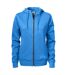 Womens/ladies Overhead Full Zip Hoodie Ocean Blue Printer-1