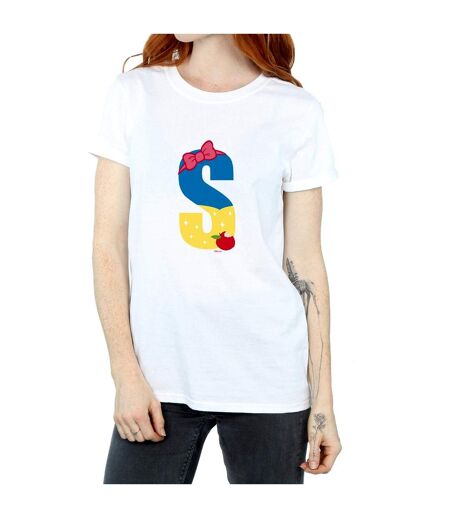 Disney Womens/Ladies Alphabet S Is For Snow White Cotton Boyfriend T-Shirt (Blanc) - UTBI42699