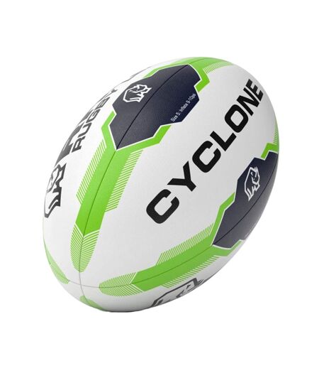 Ballon de rugby cyclone taille 4 blanc / vert / noir Rhino