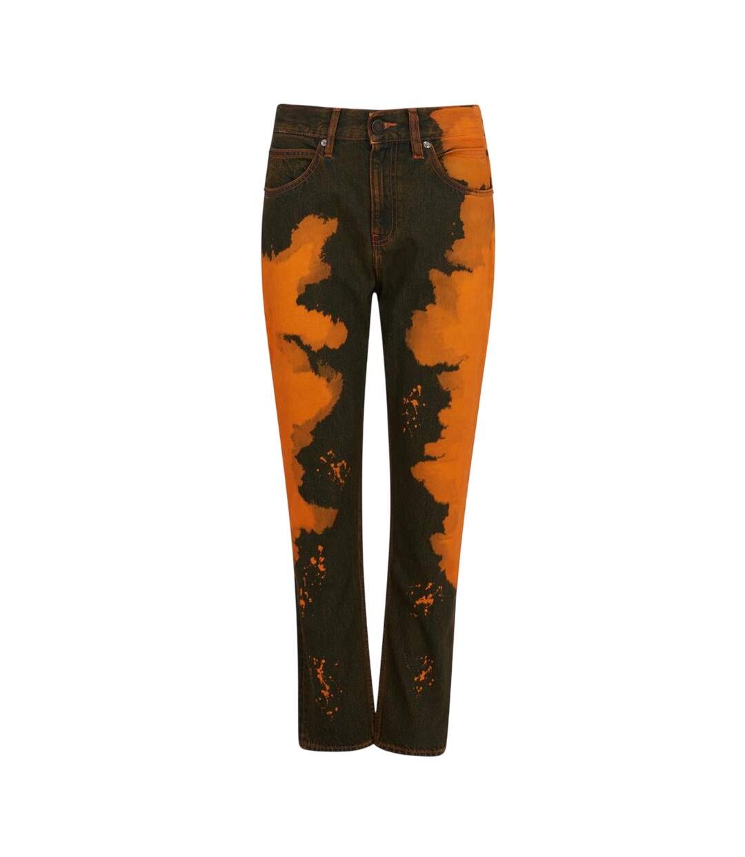 Jean Motif/style Éclaboussures De Peinture Femme Orange Noir Calvin Klein-1