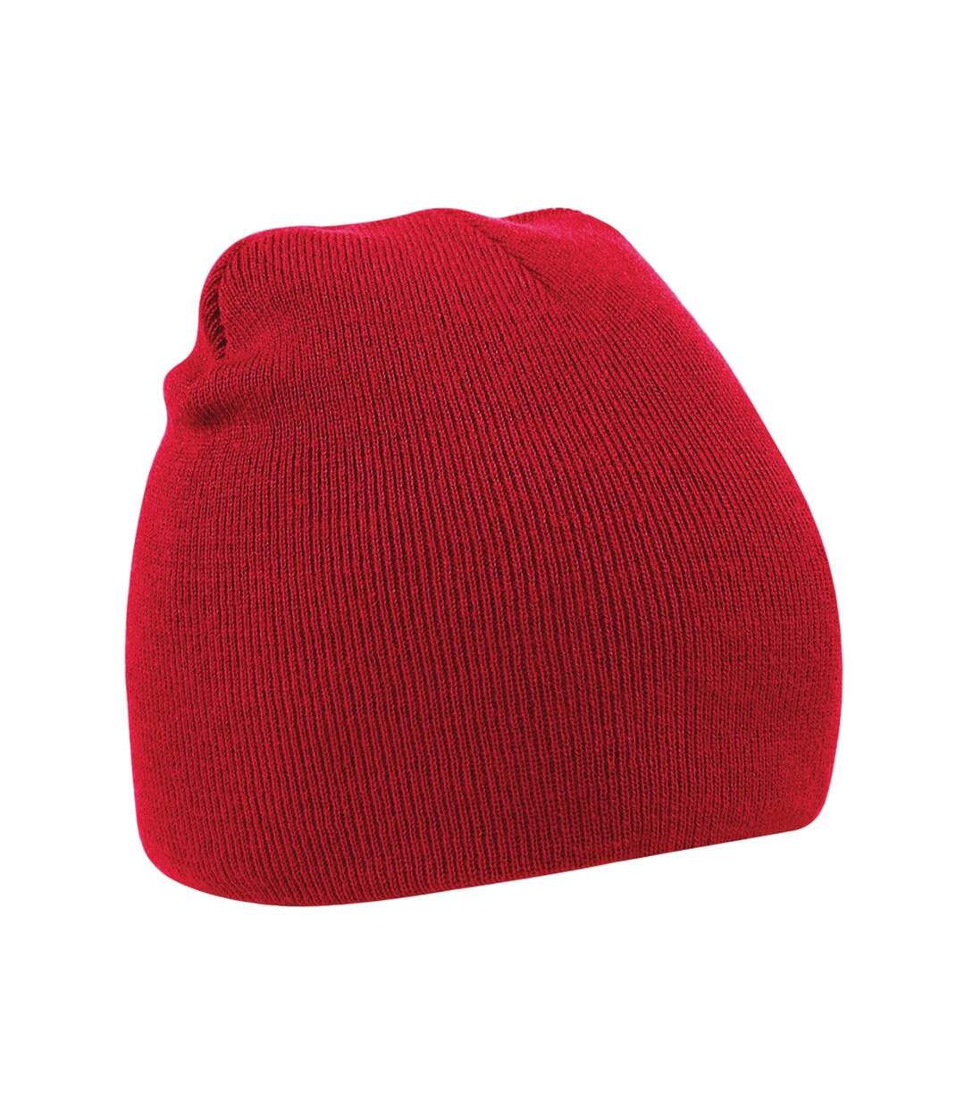 Bonnet tricoté uni rouge classique Beechfield