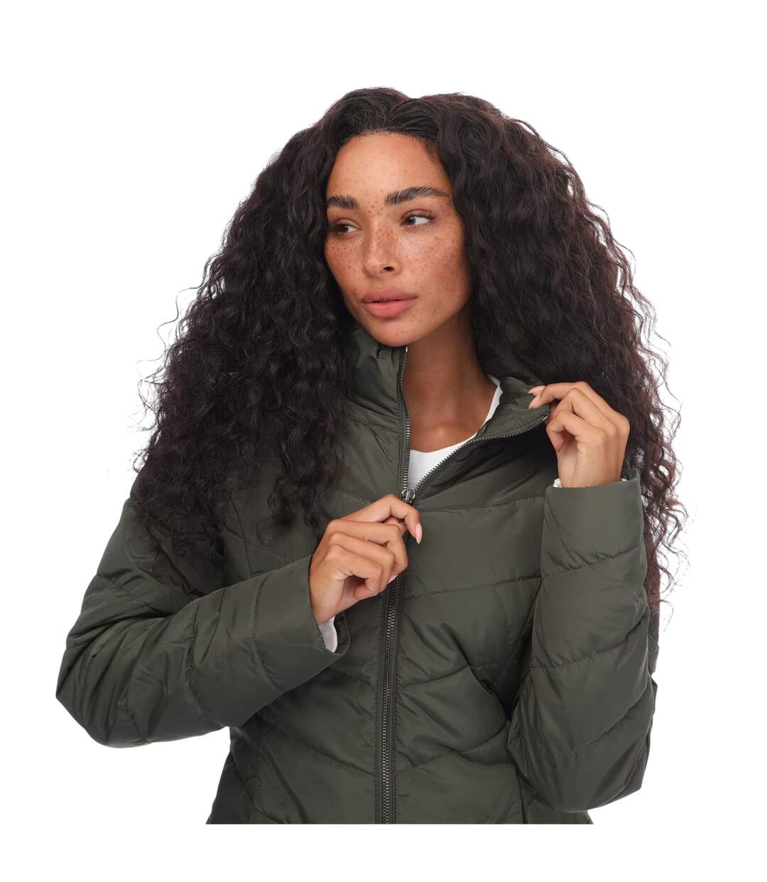 Womens/ladies Renika Short Puffer Jacket Khaki Green Ted Baker-3