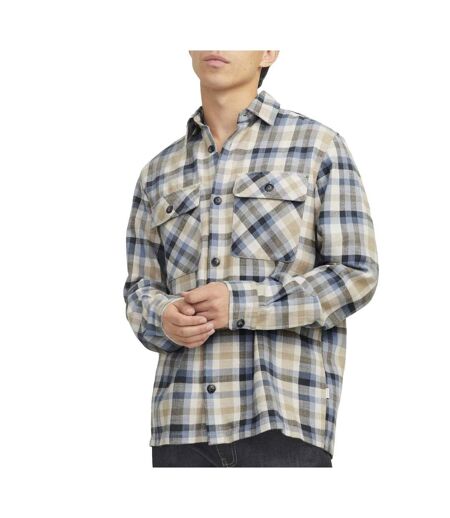 Chemise beige/marine homme jack & jones raymond