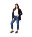 Womens/ladies Stretch Petite Slim Jeans Mid Wash Dorothy Perkins-1