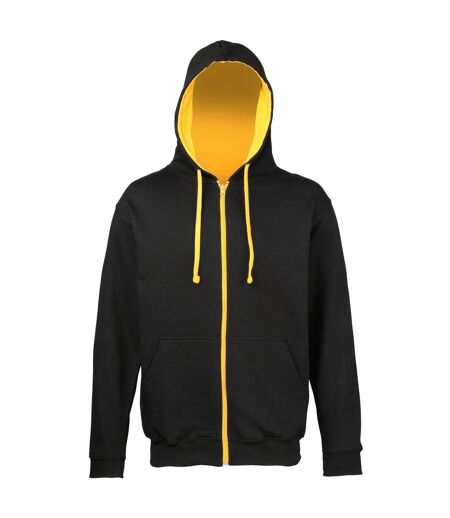 Veste zippée à capuche unisexe - JH053 - noir et jaune