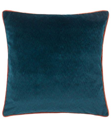 Torto velvet rectangular cushion cover 50cm x 50cm teal/brick red Paoletti