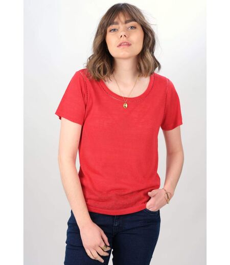 T-shirt uni avec détails ajourés COLYNE