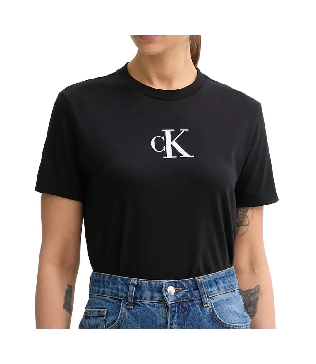 T-Shirt noir femme calvin klein jeans lv047e804g-1