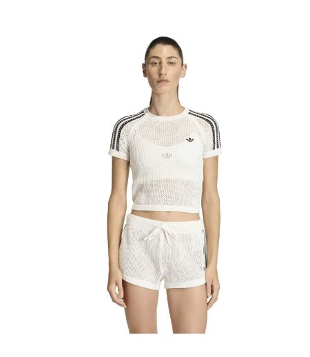 Originals T-shirt Tricoté Cali En Crochet Pour Femme Blanc Cassé Adidas