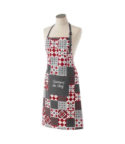 Tablier de Cuisine Credence 84cm Gris & Rouge