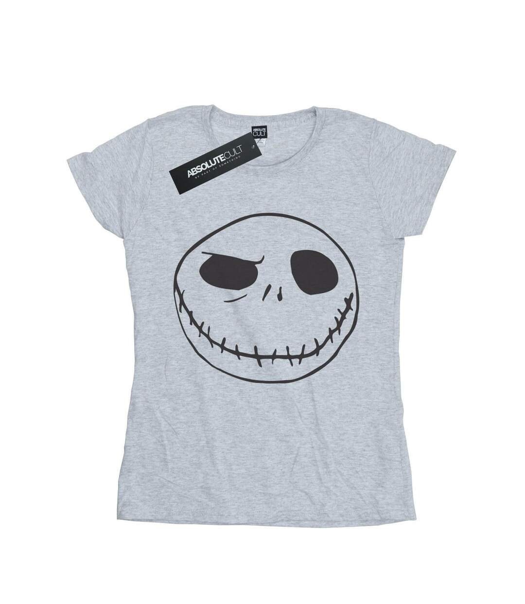 Disney T-shirt en coton Womens/Ladies Nightmare Before Christmas Jack's Big Face (Gris sportif) - UTBI35527-1