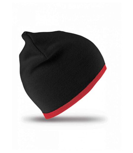 Bonnet contrasté 2 couleurs - réversible - Result RC046 - noir - rouge