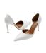 Womens/ladies athens patent faux leather pointed stiletto heel high heels white Where´s That From