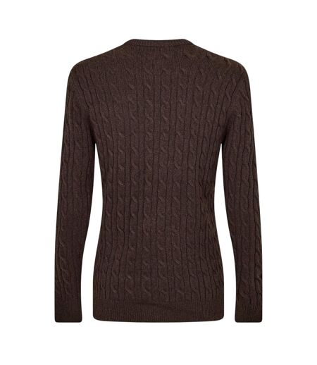 Mens Marlow Cable Knit Merino Wool Jumper Black Coffee Jack Wills